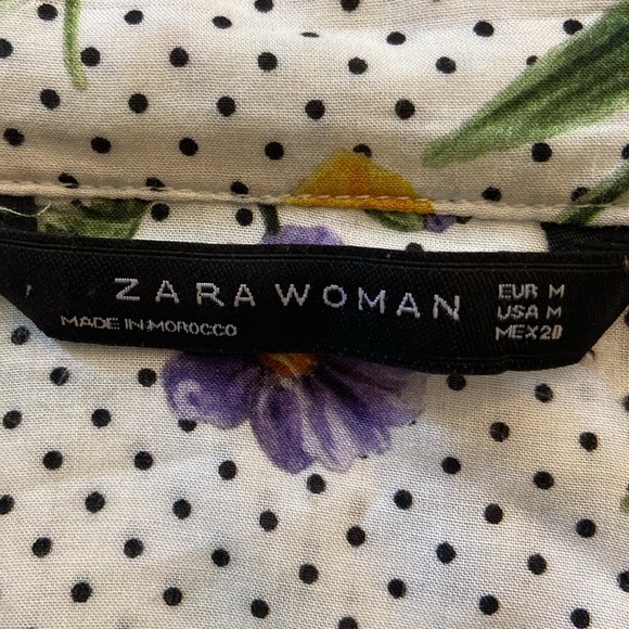 ZARA WOMAN FLORAL POLKA DOT
OVERSIZED V NECK TUNIC TOP
BLOUSE SIZE M - Picture 8 of 8